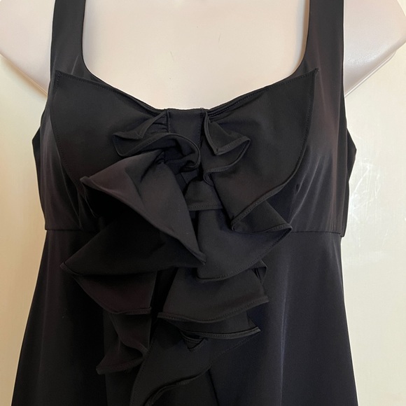 Diane von Furstenberg Black Dress with Ruffled Front NWT - Picture 2 of 10